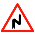 A series of turns the first of which is to the right