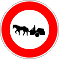 Access prohibited to animal drawn vehicles