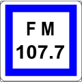 Broadcast frequency of a radio station dedicated to traffic and road conditions