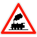 Level crossing without a barrier or half barrier